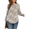 image:imageWIHOLL Sweatshirt for Women Crewneck Long Sleeve Shirts Curved Hem Lightweight Sweaters Fall Clothes 2025Unique Dots