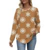 image:imageWIHOLL Sweatshirt for Women Crewneck Long Sleeve Shirts Curved Hem Lightweight Sweaters Fall Clothes 2025Unique Orange