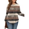 image:imageWIHOLL Sweatshirt for Women Crewneck Long Sleeve Shirts Curved Hem Lightweight Sweaters Fall Clothes 2025Unique Striped
