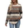image:imageWIHOLL Sweatshirt for Women Crewneck Long Sleeve Shirts Curved Hem Lightweight Sweaters Fall Clothes 2025Unique Striped