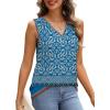image:imageWIHOLL Tank Top for Women Summer Outfits V Neck T Shirts Trendy Eyelet Sleeveless Basic Beach Vacation ClothesBlue Ethnic Floral