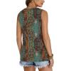 image:imageWIHOLL Tank Top for Women Summer Outfits V Neck T Shirts Trendy Eyelet Sleeveless Basic Beach Vacation ClothesEthnic Floral