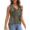 image:imageWIHOLL Tank Top for Women Summer Outfits V Neck T Shirts Trendy Eyelet Sleeveless Basic Beach Vacation ClothesEthnic Floral