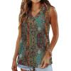 image:imageWIHOLL Tank Top for Women Summer Outfits V Neck T Shirts Trendy Eyelet Sleeveless Basic Beach Vacation ClothesEthnic Floral