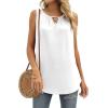 image:imageWIHOLL Tank Tops for Women Casual Summer Keyhole Neck Sleeveless Shirts Loose Blouses0white