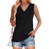 image:imageWIHOLL Tank Tops for Women Summer V Neck T Shirts Trendy Sleeveless Basic Tees Fashion Clothing0black
