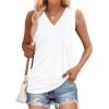 image:imageWIHOLL Tank Tops for Women Summer V Neck T Shirts Trendy Sleeveless Basic Tees Fashion Clothing0white