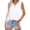 image:imageWIHOLL Tank Tops for Women Summer V Neck T Shirts Trendy Sleeveless Basic Tees Fashion Clothing0white