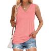 image:imageWIHOLL Tank Tops for Women Summer V Neck T Shirts Trendy Sleeveless Basic Tees Fashion Clothing1coral