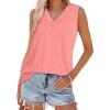 image:imageWIHOLL Tank Tops for Women Summer V Neck T Shirts Trendy Sleeveless Basic Tees Fashion Clothing1coral