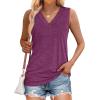 image:imageWIHOLL Tank Tops for Women Summer V Neck T Shirts Trendy Sleeveless Basic Tees Fashion Clothing1redpurple