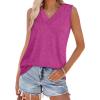 image:imageWIHOLL Tank Tops for Women Summer V Neck T Shirts Trendy Sleeveless Basic Tees Fashion Clothing2pink