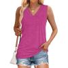 image:imageWIHOLL Tank Tops for Women Summer V Neck T Shirts Trendy Sleeveless Basic Tees Fashion Clothing2pink