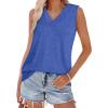 image:imageWIHOLL Tank Tops for Women Summer V Neck T Shirts Trendy Sleeveless Basic Tees Fashion Clothing3blue