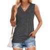 image:imageWIHOLL Tank Tops for Women Summer V Neck T Shirts Trendy Sleeveless Basic Tees Fashion Clothing3gray