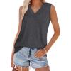 image:imageWIHOLL Tank Tops for Women Summer V Neck T Shirts Trendy Sleeveless Basic Tees Fashion Clothing3gray