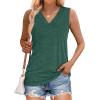 image:imageWIHOLL Tank Tops for Women Summer V Neck T Shirts Trendy Sleeveless Basic Tees Fashion Clothing3green