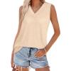 image:imageWIHOLL Tank Tops for Women Summer V Neck T Shirts Trendy Sleeveless Basic Tees Fashion Clothing4apricot