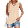 image:imageWIHOLL Tank Tops for Women Summer V Neck T Shirts Trendy Sleeveless Basic Tees Fashion Clothing4apricot