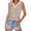 image:imageWIHOLL Tank Tops for Women Summer V Neck T Shirts Trendy Sleeveless Basic Tees Fashion Clothing5beige Leopard