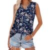 image:imageWIHOLL Tank Tops for Women Summer V Neck T Shirts Trendy Sleeveless Basic Tees Fashion Clothing5blue Flower