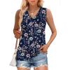 image:imageWIHOLL Tank Tops for Women Summer V Neck T Shirts Trendy Sleeveless Basic Tees Fashion Clothing5blue Flower