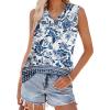image:imageWIHOLL Tank Tops for Women Summer V Neck T Shirts Trendy Sleeveless Basic Tees Fashion Clothing5bluewhite Floral