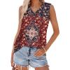image:imageWIHOLL Tank Tops for Women Summer V Neck T Shirts Trendy Sleeveless Basic Tees Fashion Clothing5crimson Ethnic