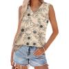 image:imageWIHOLL Tank Tops for Women Summer V Neck T Shirts Trendy Sleeveless Basic Tees Fashion Clothing5khaki Floral