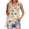 image:imageWIHOLL Tank Tops for Women Summer V Neck T Shirts Trendy Sleeveless Basic Tees Fashion Clothing5khaki Floral