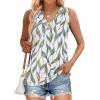 image:imageWIHOLL Tank Tops for Women Summer V Neck T Shirts Trendy Sleeveless Basic Tees Fashion Clothing5multi Leaf