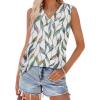 image:imageWIHOLL Tank Tops for Women Summer V Neck T Shirts Trendy Sleeveless Basic Tees Fashion Clothing5multi Leaf