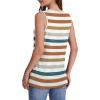 image:imageWIHOLL Tank Tops for Women Summer V Neck T Shirts Trendy Sleeveless Basic Tees Fashion Clothing5rainbow Striped