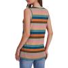 image:imageWIHOLL Tank Tops for Women Summer V Neck T Shirts Trendy Sleeveless Basic Tees Fashion Clothing5rainbow Stripes