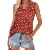 image:imageWIHOLL Tank Tops for Women Summer V Neck T Shirts Trendy Sleeveless Basic Tees Fashion Clothing5red White Flowers