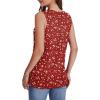 image:imageWIHOLL Tank Tops for Women Summer V Neck T Shirts Trendy Sleeveless Basic Tees Fashion Clothing5red White Flowers