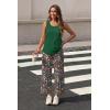 image:imageWIHOLL Two Piece Sets for Women Summer Spring Outfits Tank Square Neck Sleeveless Travel Vacation Lounge Wide Leg Pants SetFloral Print