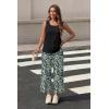 image:imageWIHOLL Two Piece Sets for Women Summer Spring Outfits Tank Square Neck Sleeveless Travel Vacation Lounge Wide Leg Pants SetLeaf Print