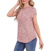 image:imageWIHOLL Women T Shirts Pleated Petal Sleeve Tops Cute Dressy Casual BlousesApink Dot