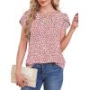 image:imageWIHOLL Women T Shirts Pleated Petal Sleeve Tops Cute Dressy Casual BlousesApink Dot