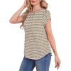 image:imageWIHOLL Women T Shirts Pleated Petal Sleeve Tops Cute Dressy Casual BlousesAstripe