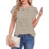 image:imageWIHOLL Women T Shirts Pleated Petal Sleeve Tops Cute Dressy Casual BlousesAstripe