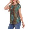 image:imageWIHOLL Women T Shirts Pleated Petal Sleeve Tops Cute Dressy Casual BlousesBprint 01