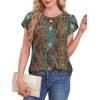 image:imageWIHOLL Women T Shirts Pleated Petal Sleeve Tops Cute Dressy Casual BlousesBprint 01