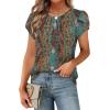 image:imageWIHOLL Women T Shirts Pleated Petal Sleeve Tops Cute Dressy Casual BlousesBprint 01
