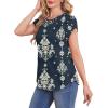 image:imageWIHOLL Women T Shirts Pleated Petal Sleeve Tops Cute Dressy Casual BlousesBprint 02