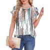 image:imageWIHOLL Women T Shirts Pleated Petal Sleeve Tops Cute Dressy Casual BlousesBprint 03
