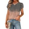 image:imageWIHOLL Women T Shirts Pleated Petal Sleeve Tops Cute Dressy Casual BlousesBprint 04