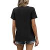 image:imageWIHOLL Women T Shirts Pleated Short Sleeve Tops Business Casual Dressy BlousesBalck