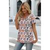 image:imageWIHOLL Women T Shirts Pleated Short Sleeve Tops Business Casual Dressy BlousesBoho Print 03